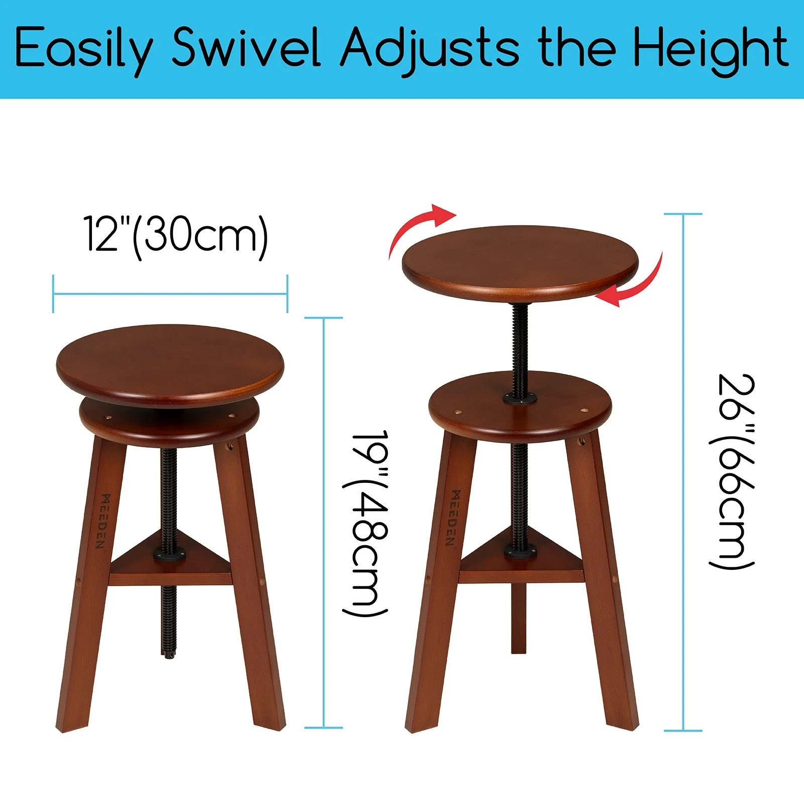 MEEDEN Vintage Adjustable Wooden Drafting Table & Stool Set, Dark Walnut-XSZ-4 - Image 10