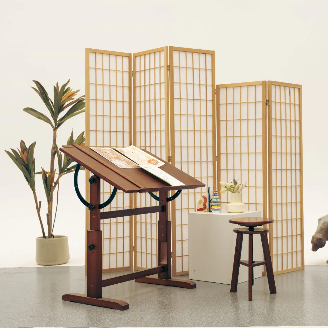 MEEDEN Vintage Adjustable Wooden Drafting Table & Stool Set, Dark Walnut-XSZ-4 - Image 4