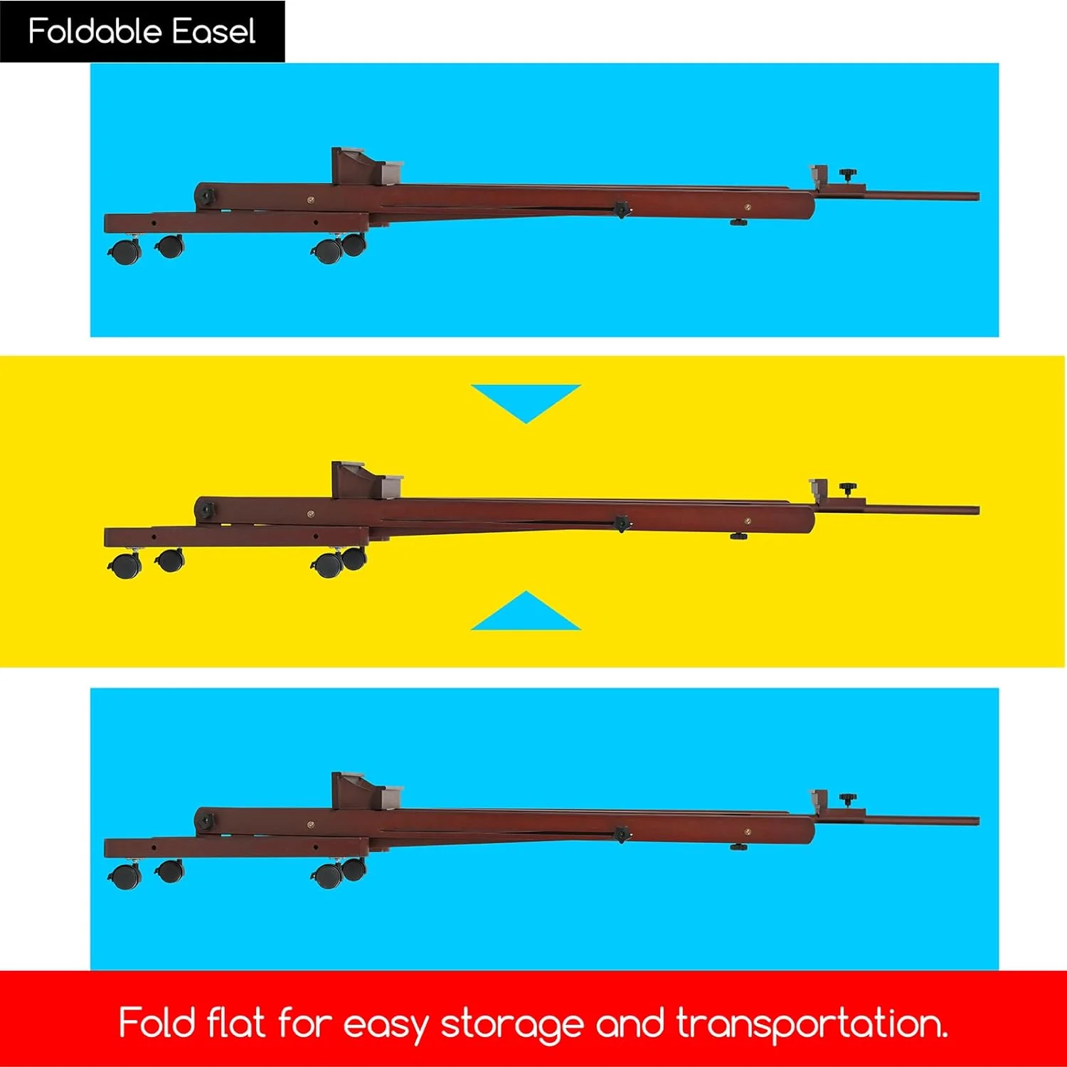 MEEDEN H-Frame Artist Easel with Storage Tray-Dark Walnut-W02 - Image 7