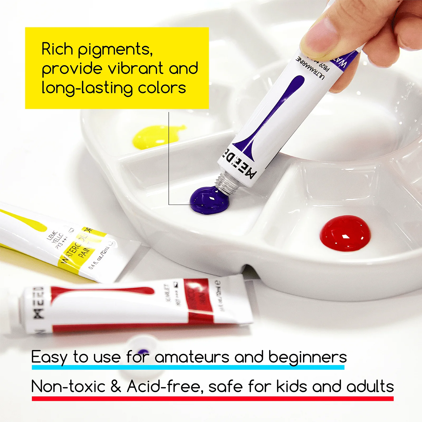 MEEDEN Watercolor Paint Set, 48 Tubes, 12 ml / 0.41 oz - Image 4