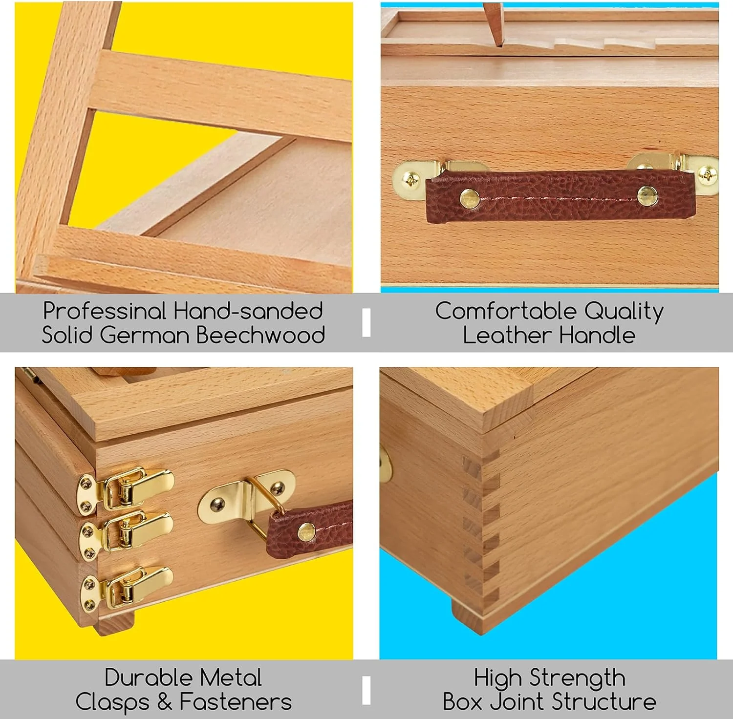 MEEDEN Large Adjustable Artist Tabletop Easel Sketchbox-XHH-03 - Image 4