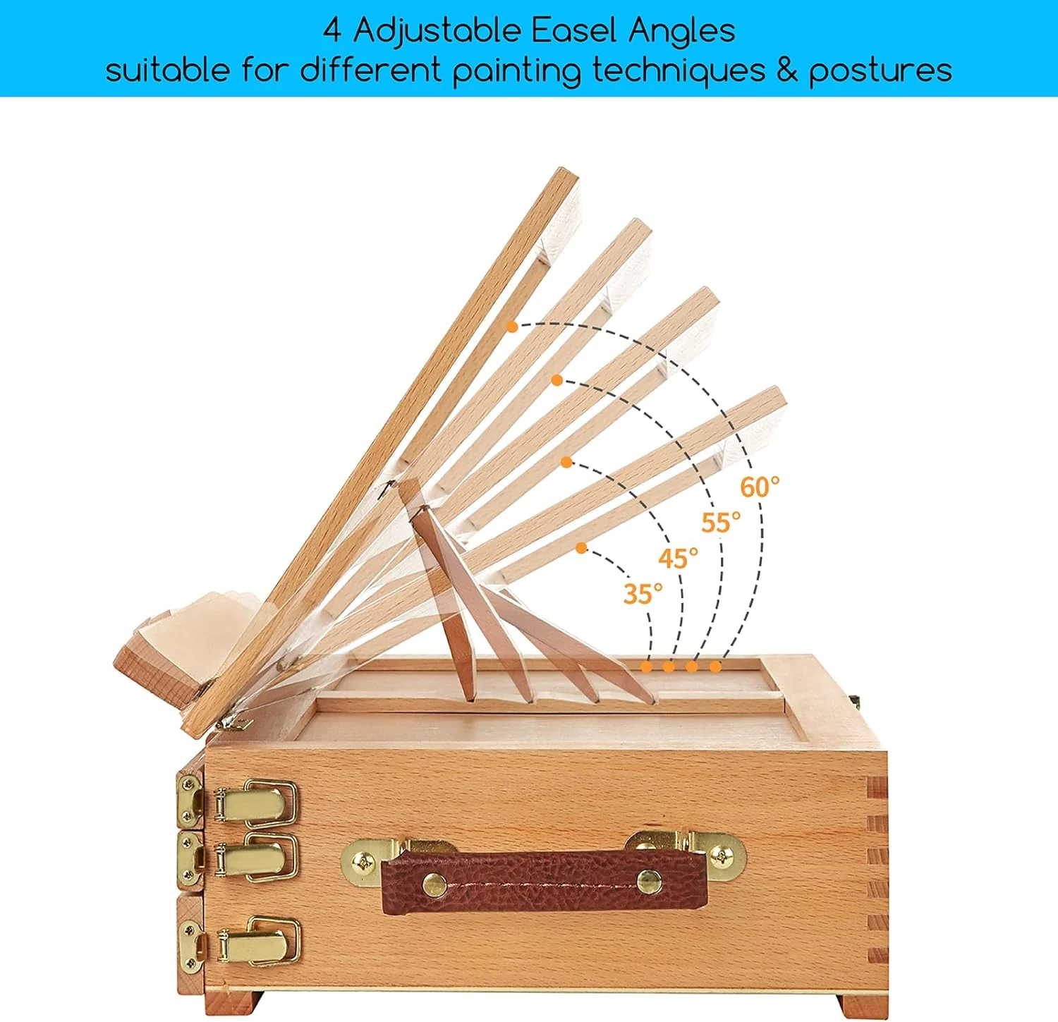 MEEDEN Large Adjustable Artist Tabletop Easel Sketchbox-XHH-03 - Image 5