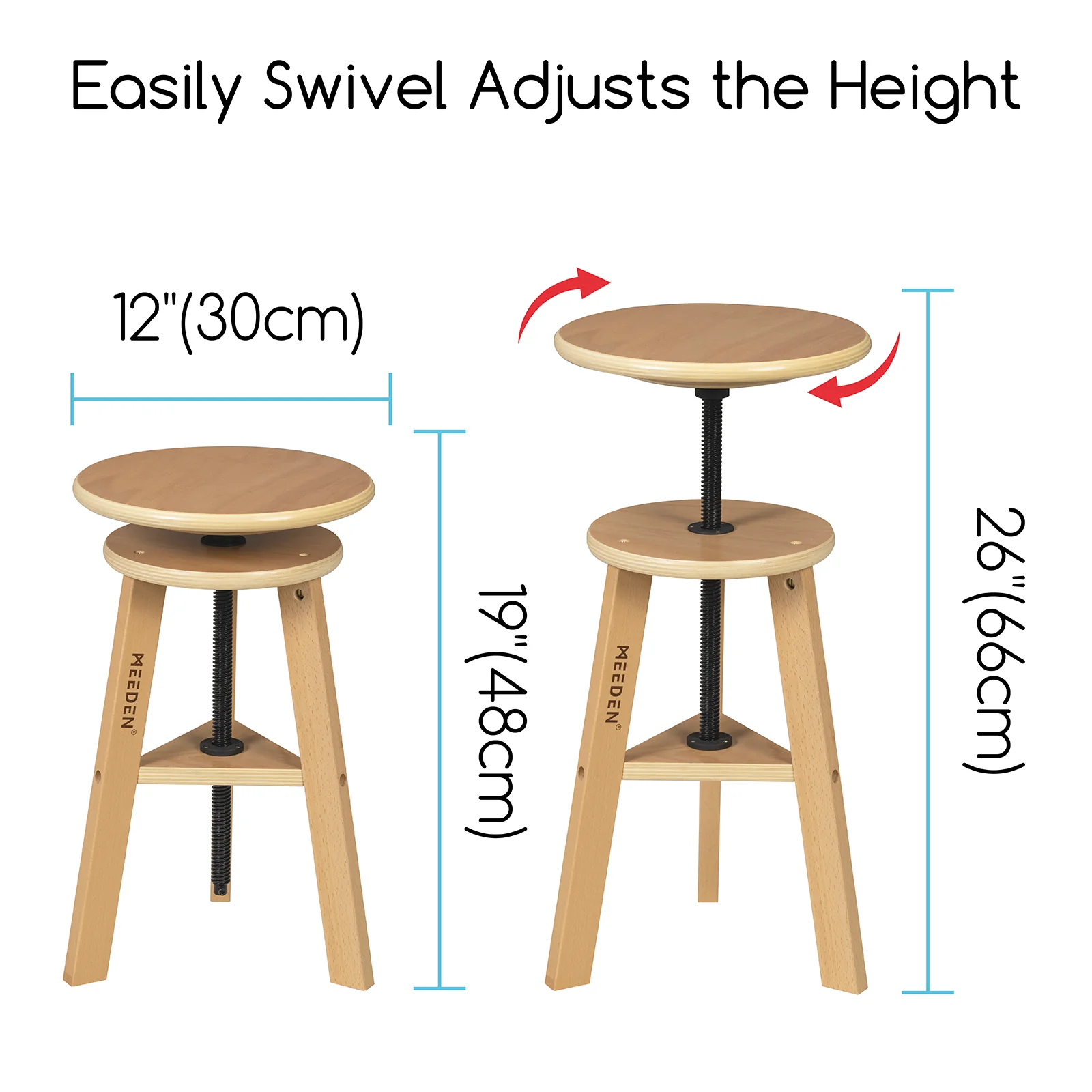 MEEDEN Adjustable Wooden Drafting Table & Stool Set , Natural-XSZ-2 - Image 10
